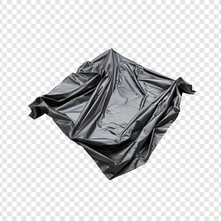PSD desvelamiento de un misterioso objeto rectangular envuelto en satén negro