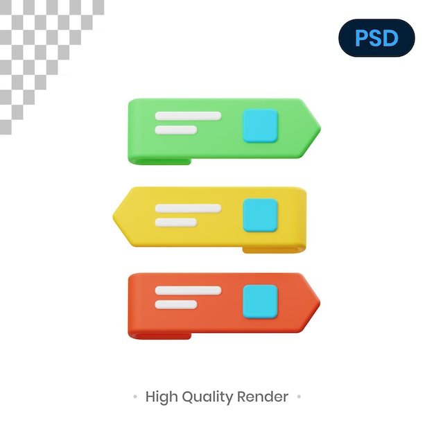 PSD détail 3d rendu illustration premium psd