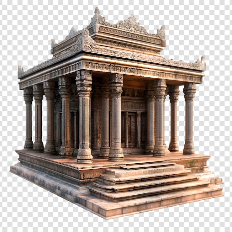 PSD détail architectural de l'ancienne arche en pierre de l'entrée du temple
