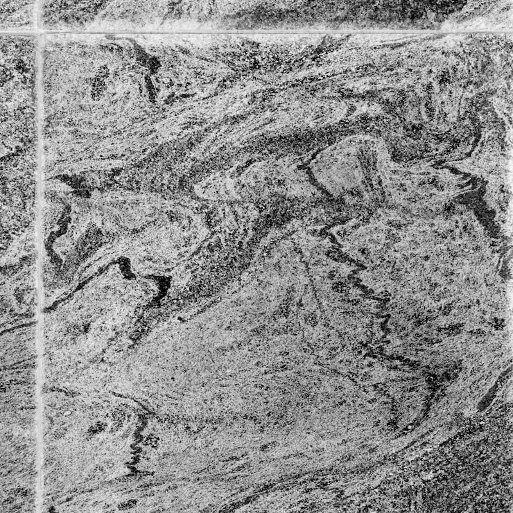 PSD detailed black and white image of gneiss rock formation