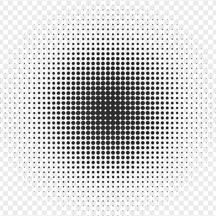 PSD detaillierter halftone-effekt isoliert auf durchsichtigem hintergrund für fotoeffekt