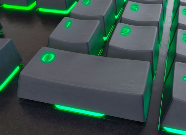 Detailní záběr návrhu mockupu klávesnice