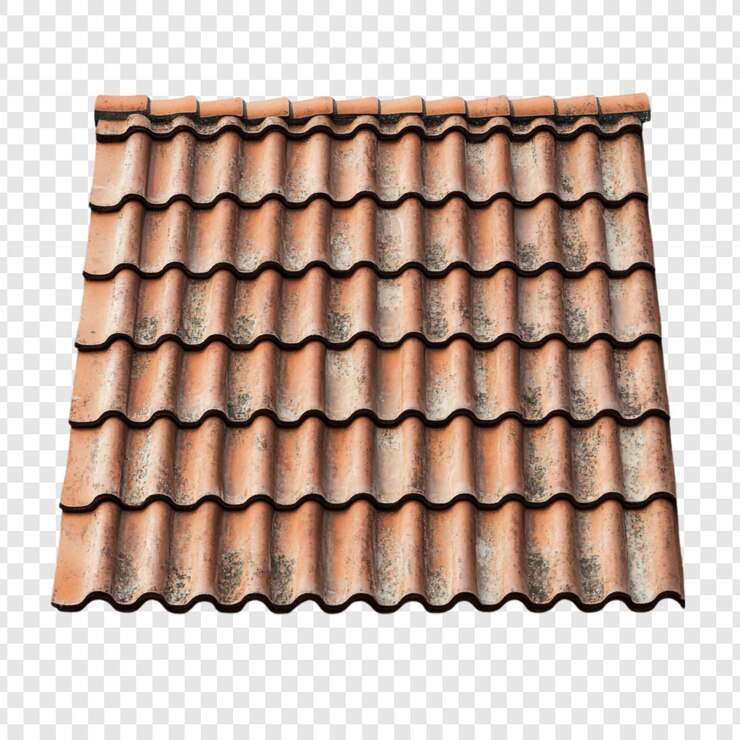 PSD détails architecturaux de tuiles de terre cuite âgées