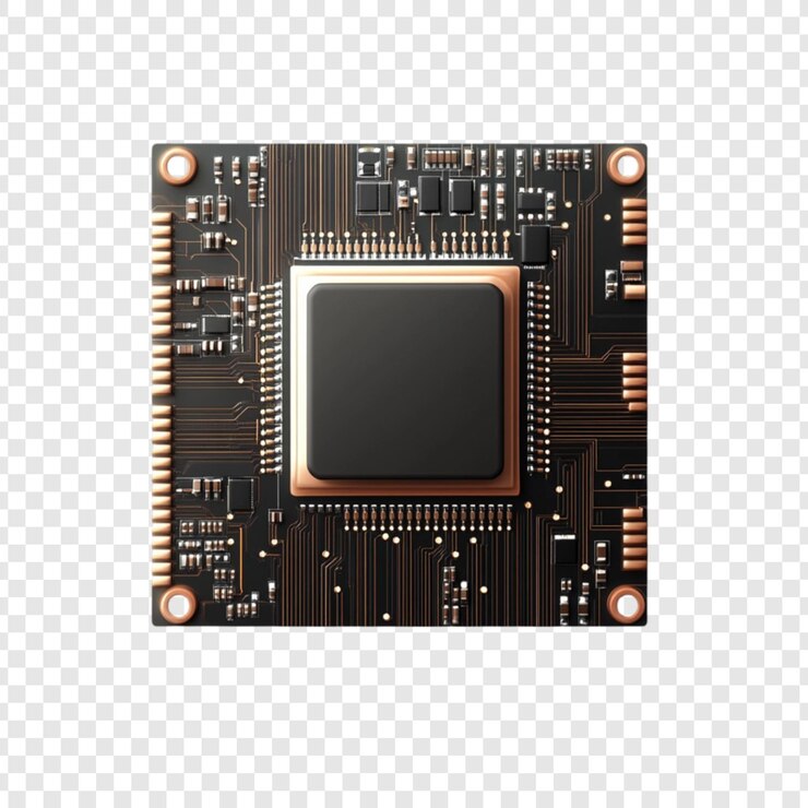 PSD detalhe de projeto da tecnologia moderna de placas de circuitos de microchips