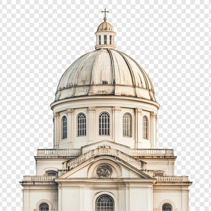 PSD detalhes da arquitetura elegante da cúpula da igreja