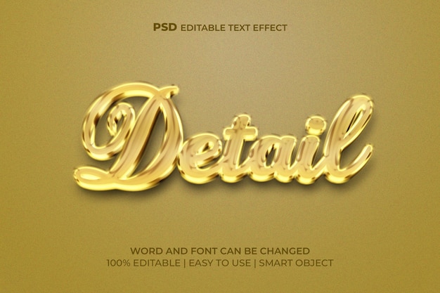 PSD detalle efecto de texto de estilo 3d