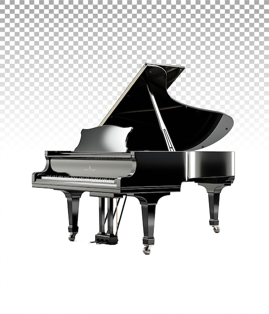 PSD detalle transparente del piano que destaca los elegantes detalles del instrumento