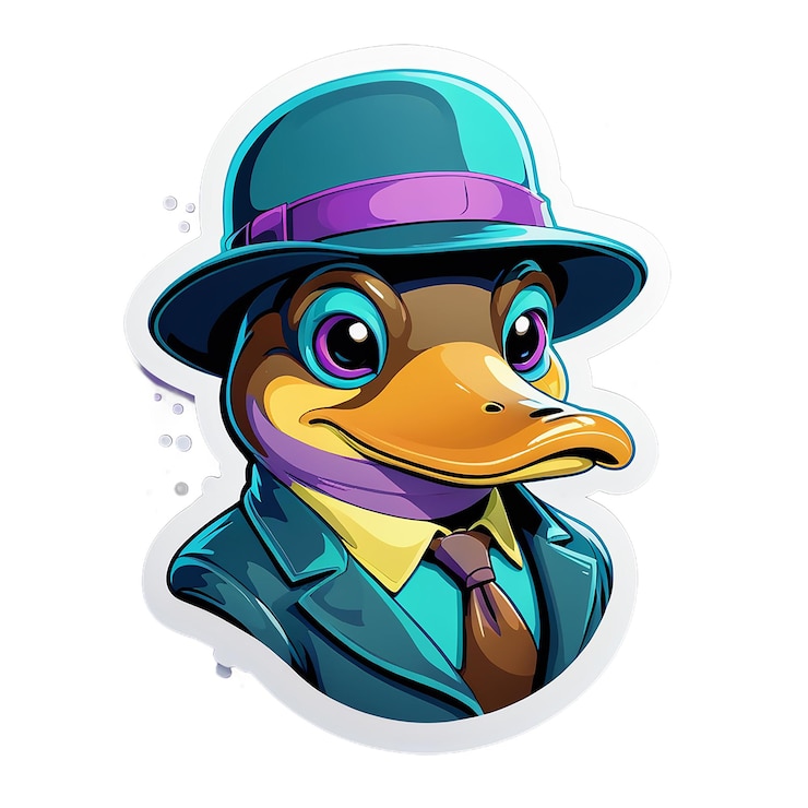 PSD detective ornitorinco adesivo