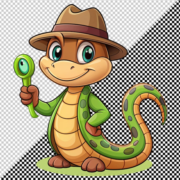 PSD detective snake vector on transparent background