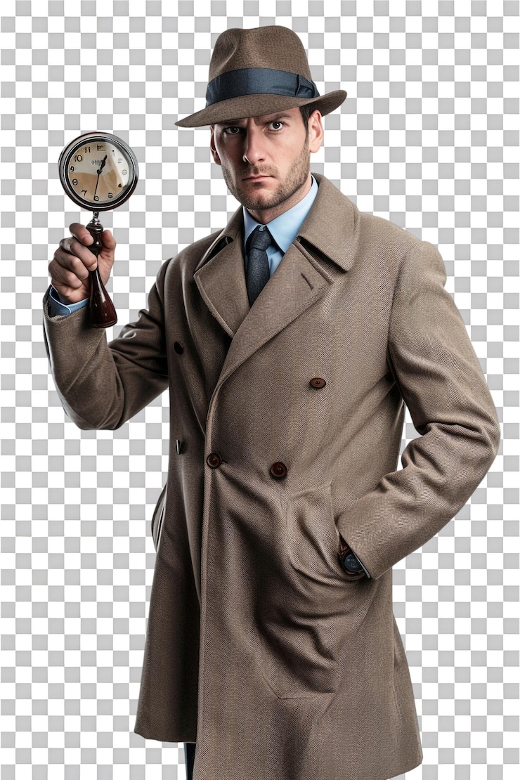 PSD detective solo en un fondo transparente