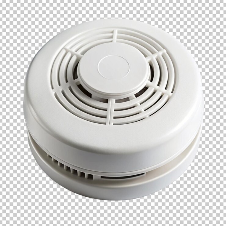 PSD detector de humo icono para el diseño fondos en blanco y negro icono de línea