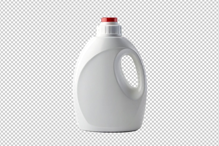 PSD detergent bottle mockup on white background