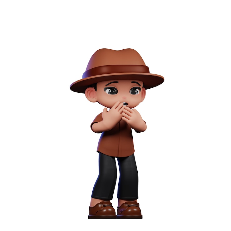 PSD detetive de 3d com medo de posar