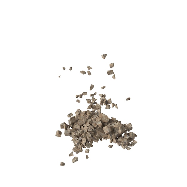 Detriti di roccia isolato sfondo trasparente rendering 3d