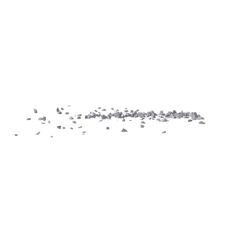 PSD detritos de concreto isolados renderização 3d de fundo transparente