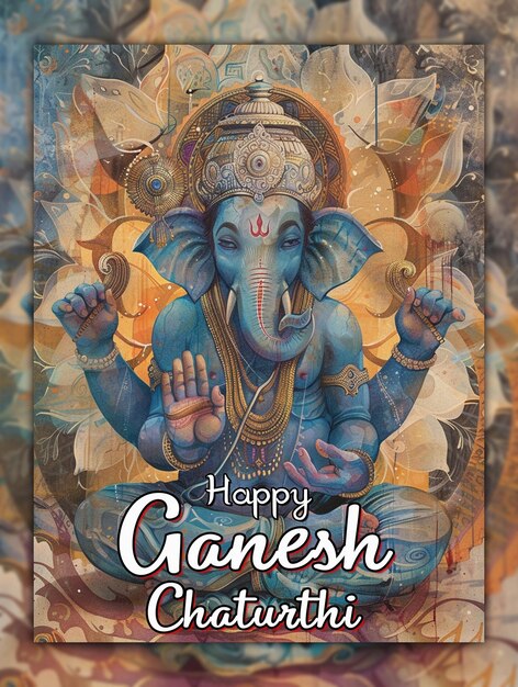 PSD deus ganesha feliz ganesh chaturthi fundo festival indiano senhor ganesh design vinayaka chaturthi