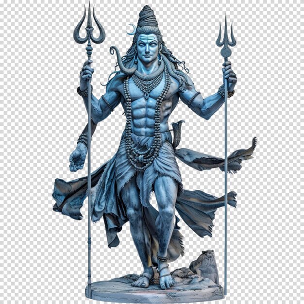 PSD deus hindu shiva isolado em fundo transparente e feliz maha shivaratri