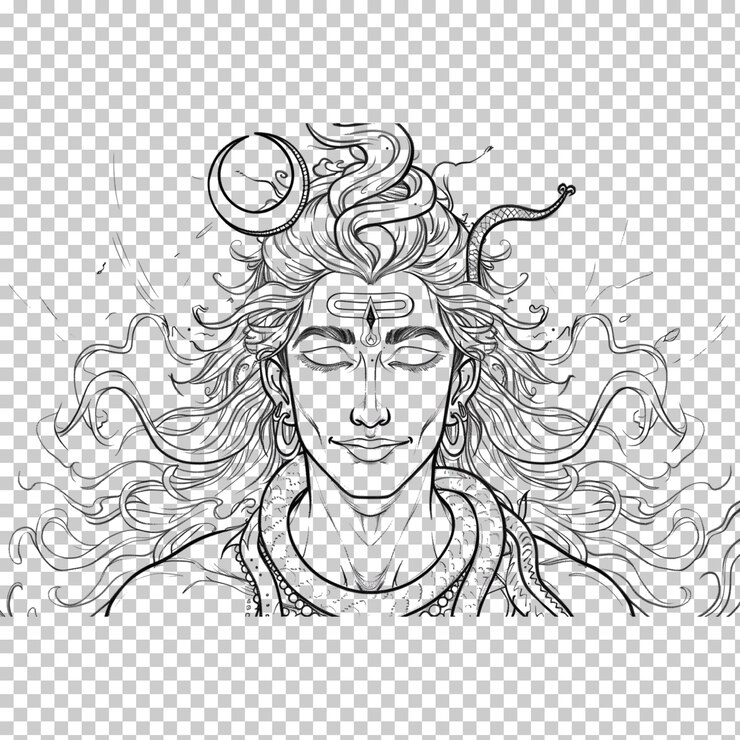 PSD deus shiva isolado em fundo transparente