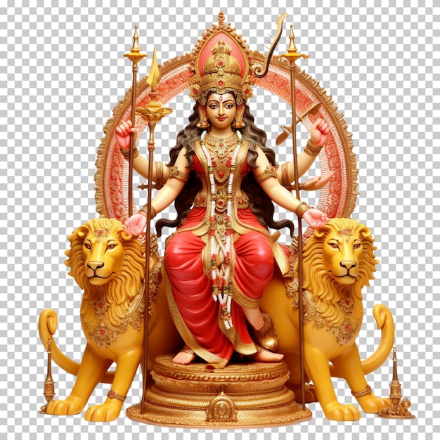 PSD deusa durga pooja e laxmi pooja diwali pooja festival hindu isolado em fundo transparente