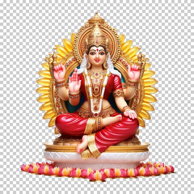 PSD deusa durga pooja e laxmi pooja diwali pooja festival hindu isolado em fundo transparente