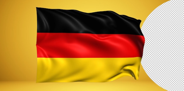 PSD deutschland wehende flagge png auf transparentem hintergrund