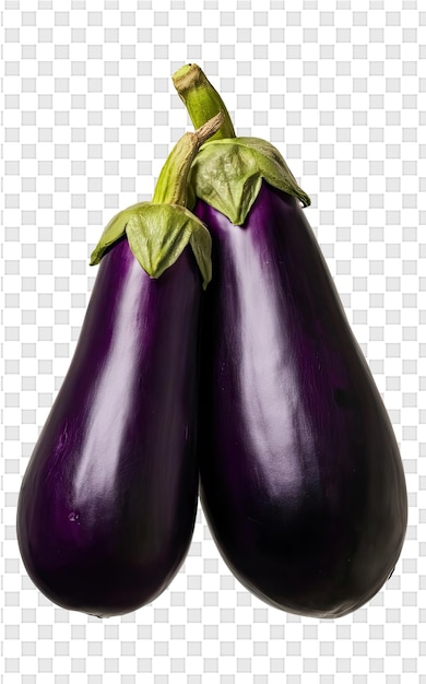 PSD deux aubergines violettes sur un fond à carreaux