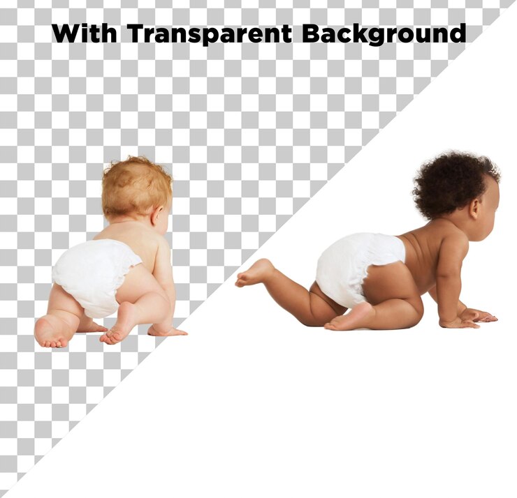 PSD deux bébés jouant ensemble png psd isolé sur un fond transparent