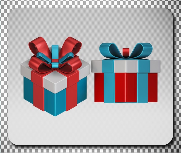 Deux boîtes cadeaux colorées avec des rubans