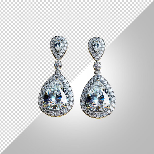 PSD deux boucles d'oreilles avec des diamants et un diamant sur elles