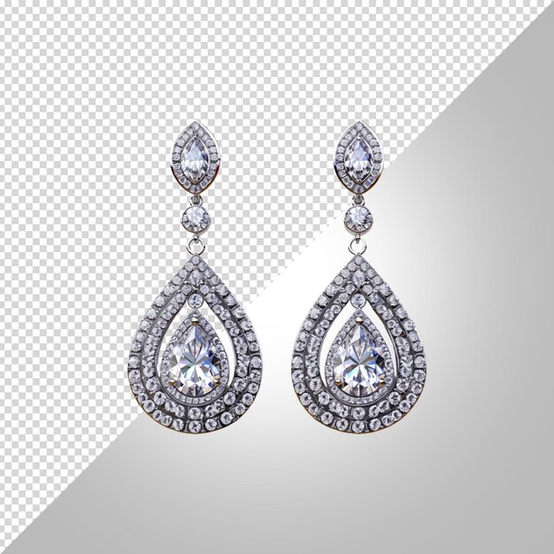 PSD deux boucles d'oreilles avec des diamants et un diamant sur elles