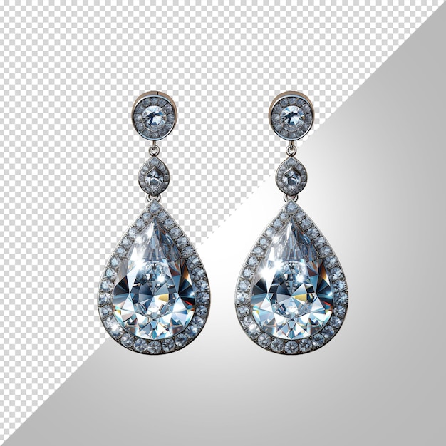PSD deux boucles d'oreilles avec des diamants et des diamants sur eux