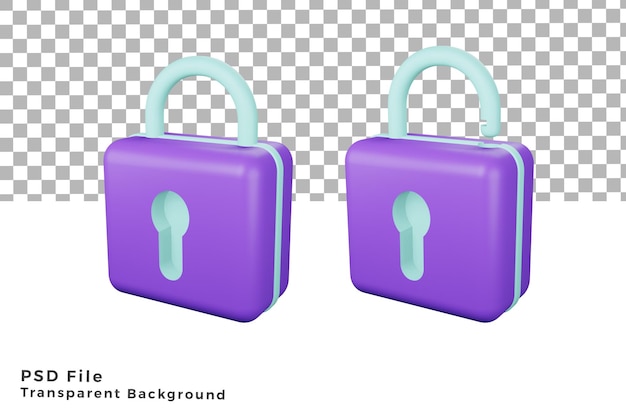 Deux Cadenas 3d Illustration De Rendu De Haute Qualité