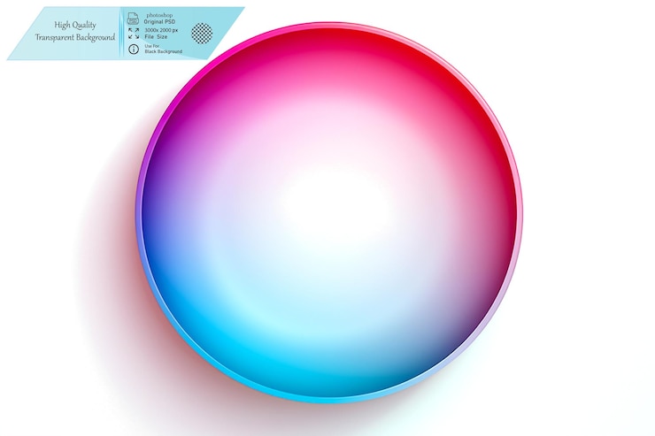 PSD deux cercles, l'un vert clair et l'autre bleu avec un fond blanc sur un fond transparent