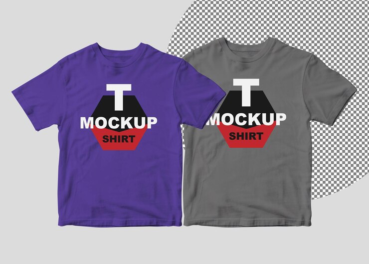 deux chemises avec le mot t-shirts dessus