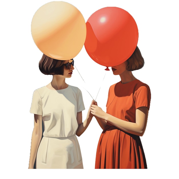 Deux Filles Et Ballon Icône Image Vectorielle