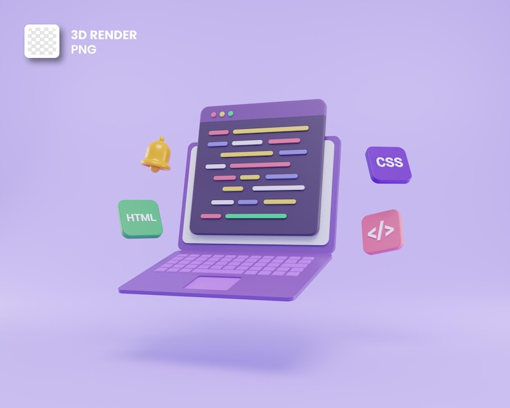 PSD développement web 3d ou développement de logiciels ou conception web codage et programmation