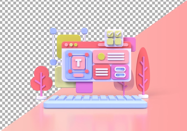 Développement Web pour l'illustration de concept de conception UI UX modèle de page de destination fond d'idée d'entreprise