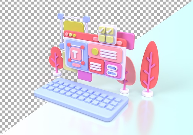 Développement Web pour l'illustration de concept de conception UI UX modèle de page de destination fond d'idée d'entreprise