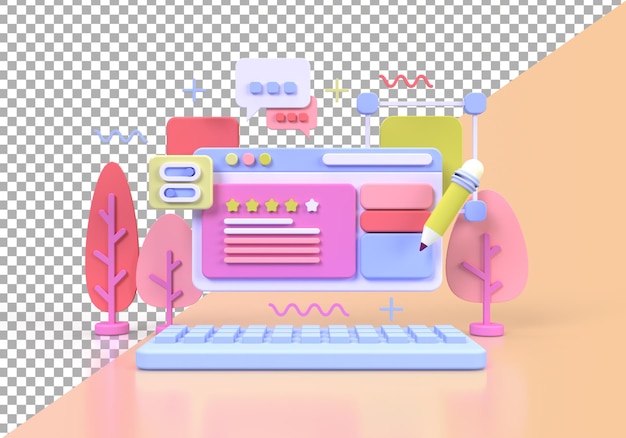 Développement Web pour l'illustration de concept de conception UI UX modèle de page de destination fond d'idée d'entreprise