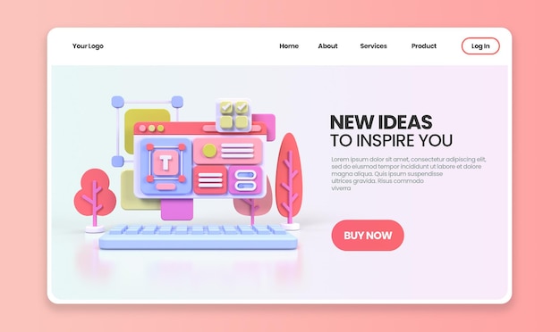 Développement Web pour l'illustration de concept de conception UI UX modèle de page de destination fond d'idée d'entreprise