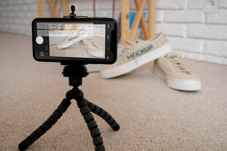 PSD device mockup with clothes