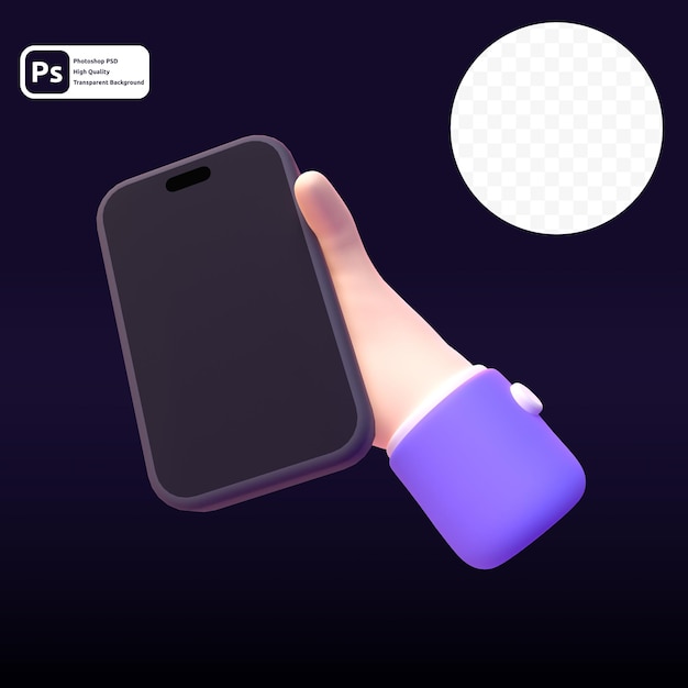 Device Phone in rendering 3d per la presentazione web di risorse grafiche o altro