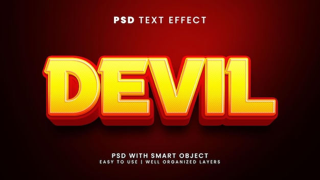 Devil 3d editable text effect with scary and demon text style