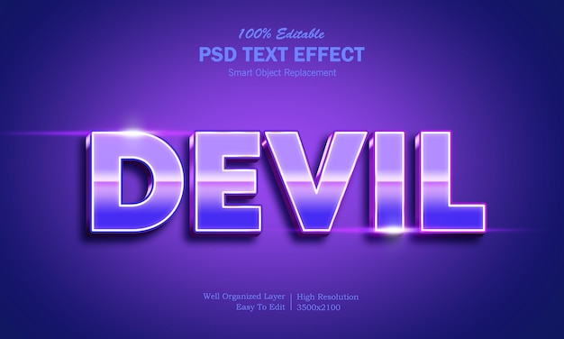 Devil Shining 3D Text Effect Template