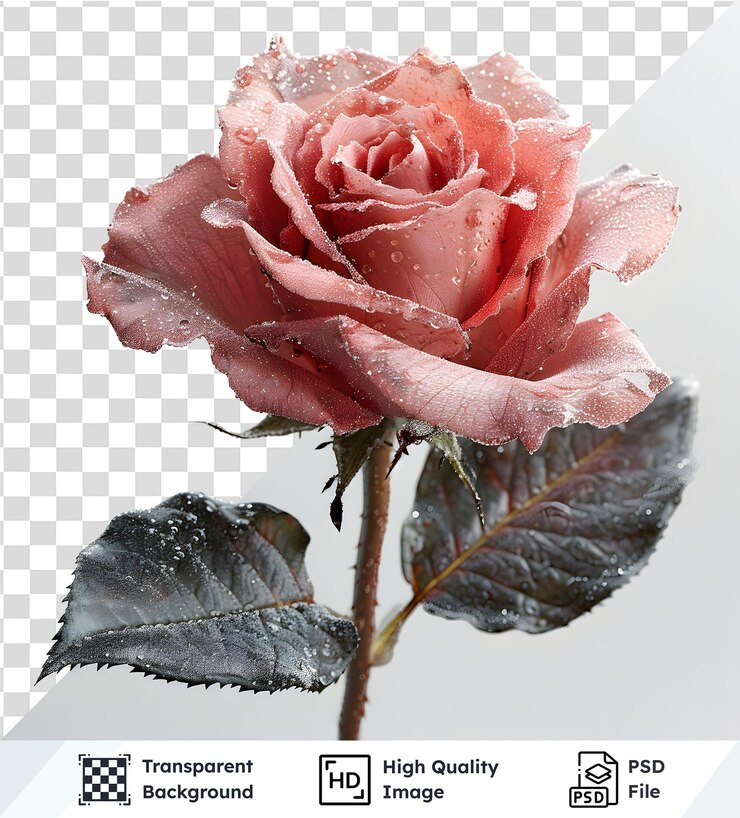 DewKissed Rose su PSD trasparente Una splendida immagine floreale perfetta per progetti di design e Digita