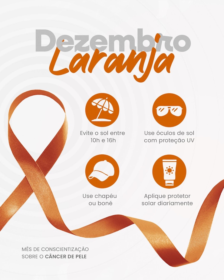 PSD dezembro laranja mês de combate ao câncer de pele dezembro mês laranja para combater o câncer da pele