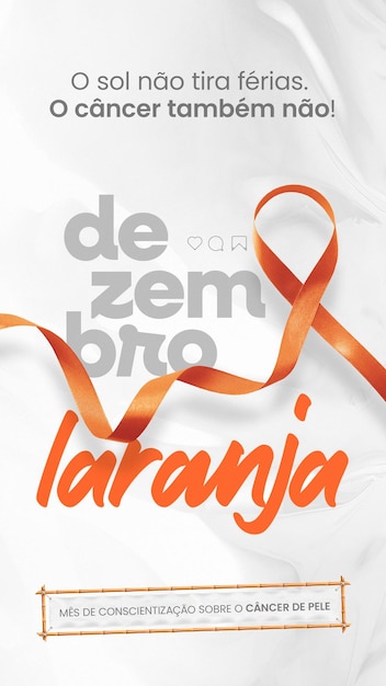 PSD dezembro laranja mês de combate ao câncer de pele dezembro mês laranja para combater o câncer da pele