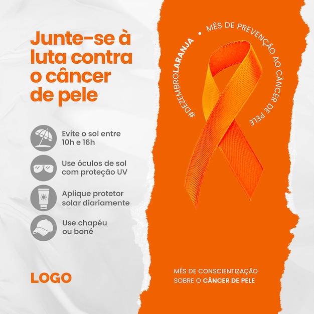 Dezembro laranja mes de combate ao kancer de pele dezembrer orange monat zur bekämpfung von hautkrebs