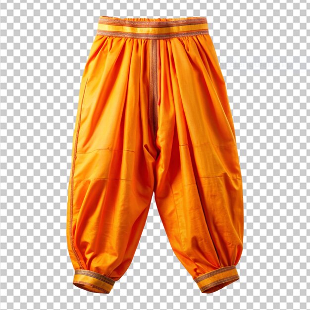 Dhoti de azafrán en un fondo transparente