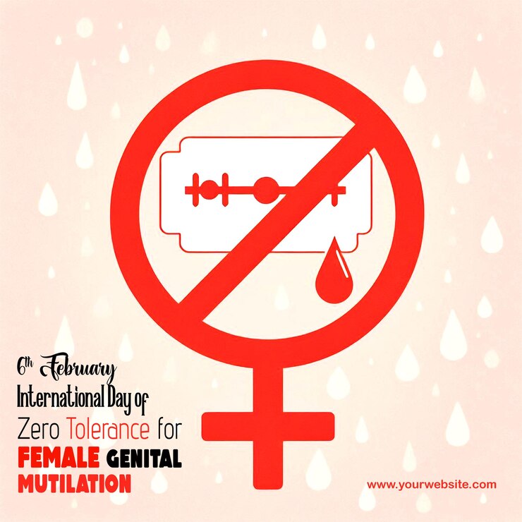 PSD di "no" a la mutilación genital femenina cartel del 6 de febrero